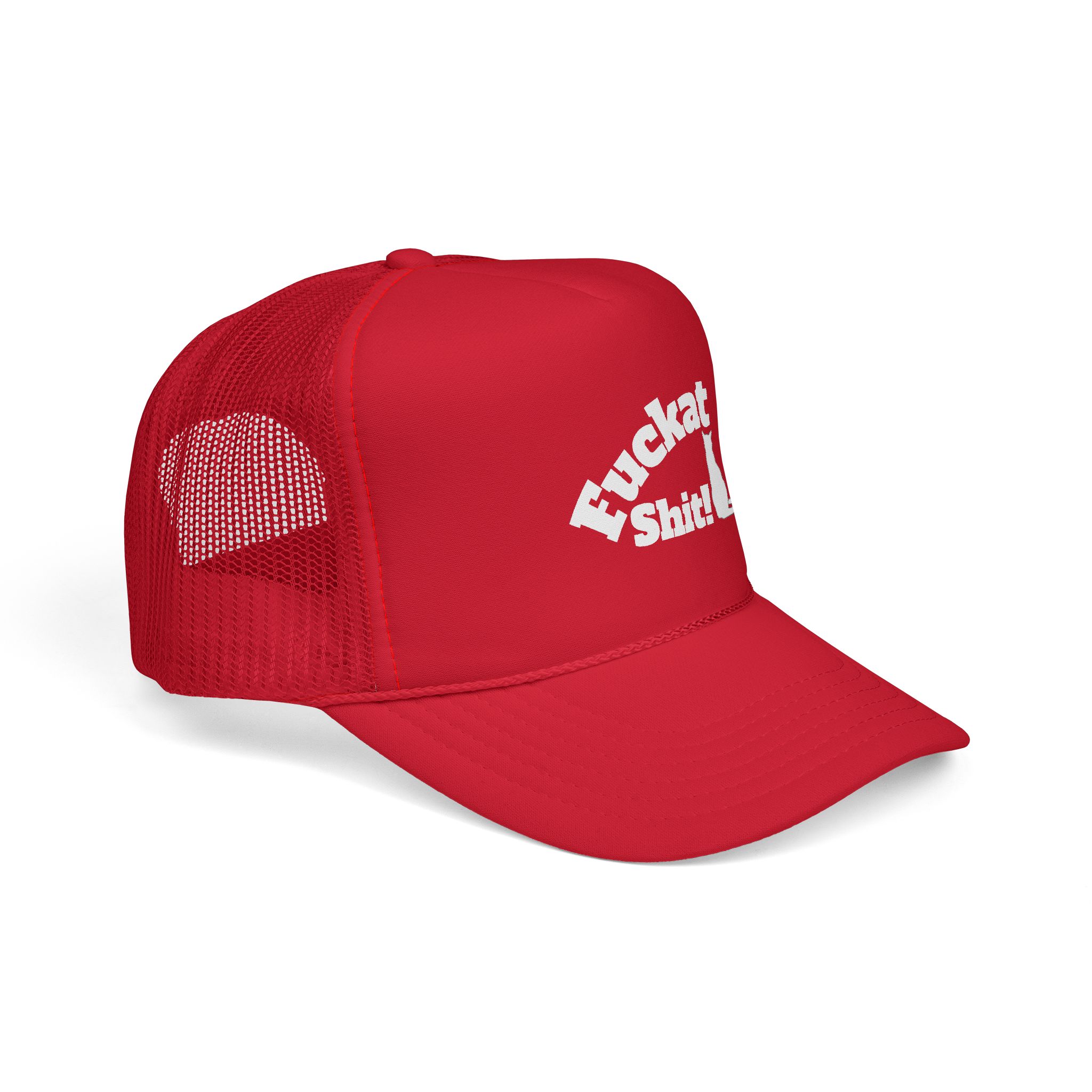 Fuckat Shit! Trucker Cap (with cat) | Mesh Snapback Hat - Image 2