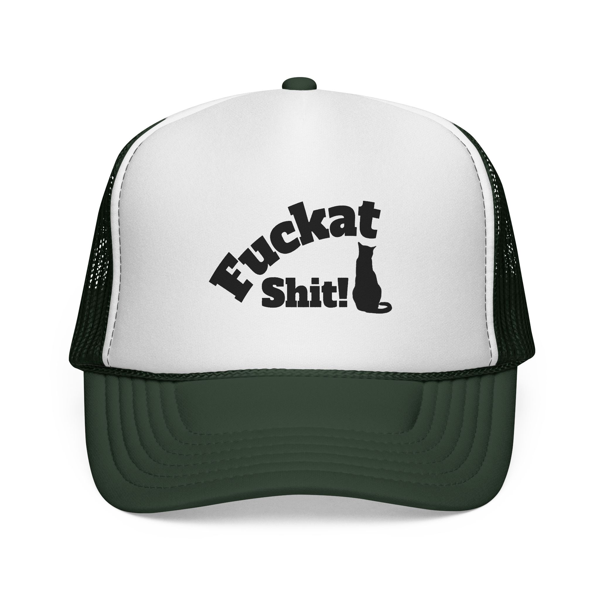 Fuckat Shit! Trucker Cap (with cat) | Mesh Snapback Hat - Image 13