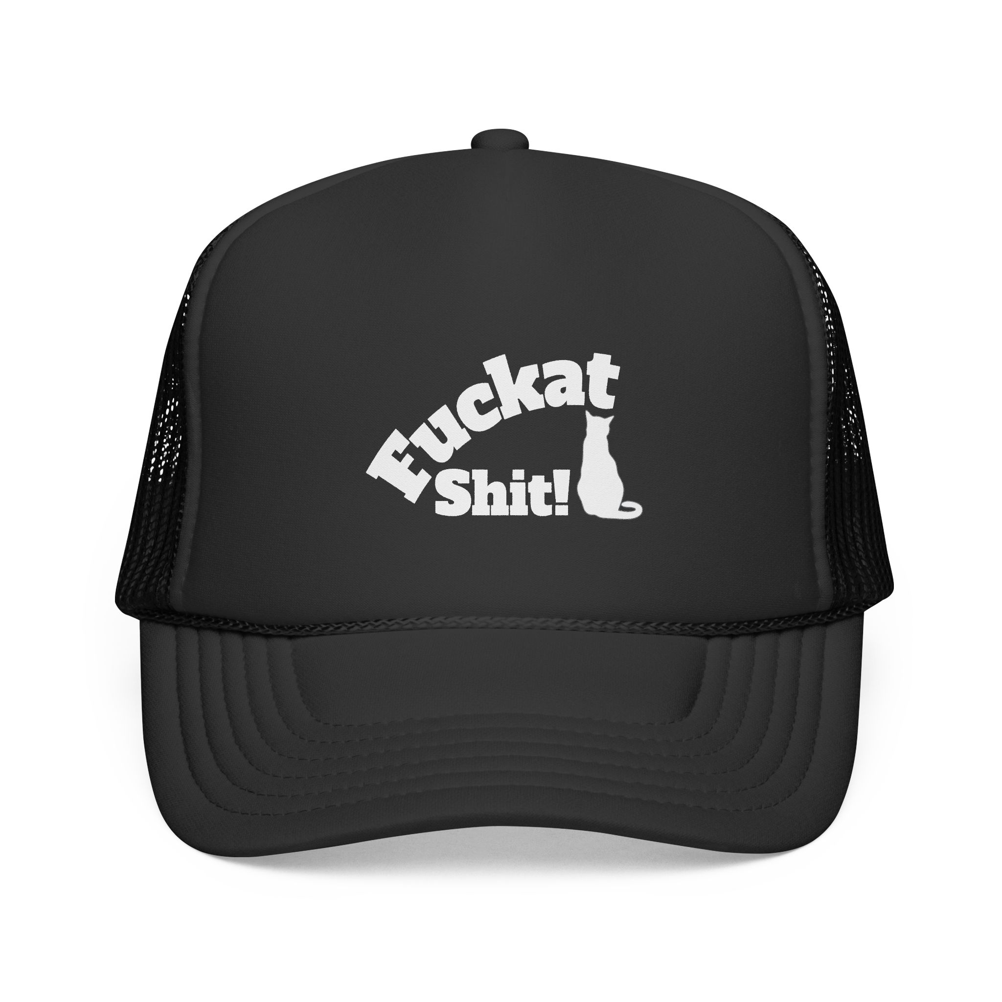 Fuckat Shit! Trucker Cap (with cat) | Mesh Snapback Hat - Image 5