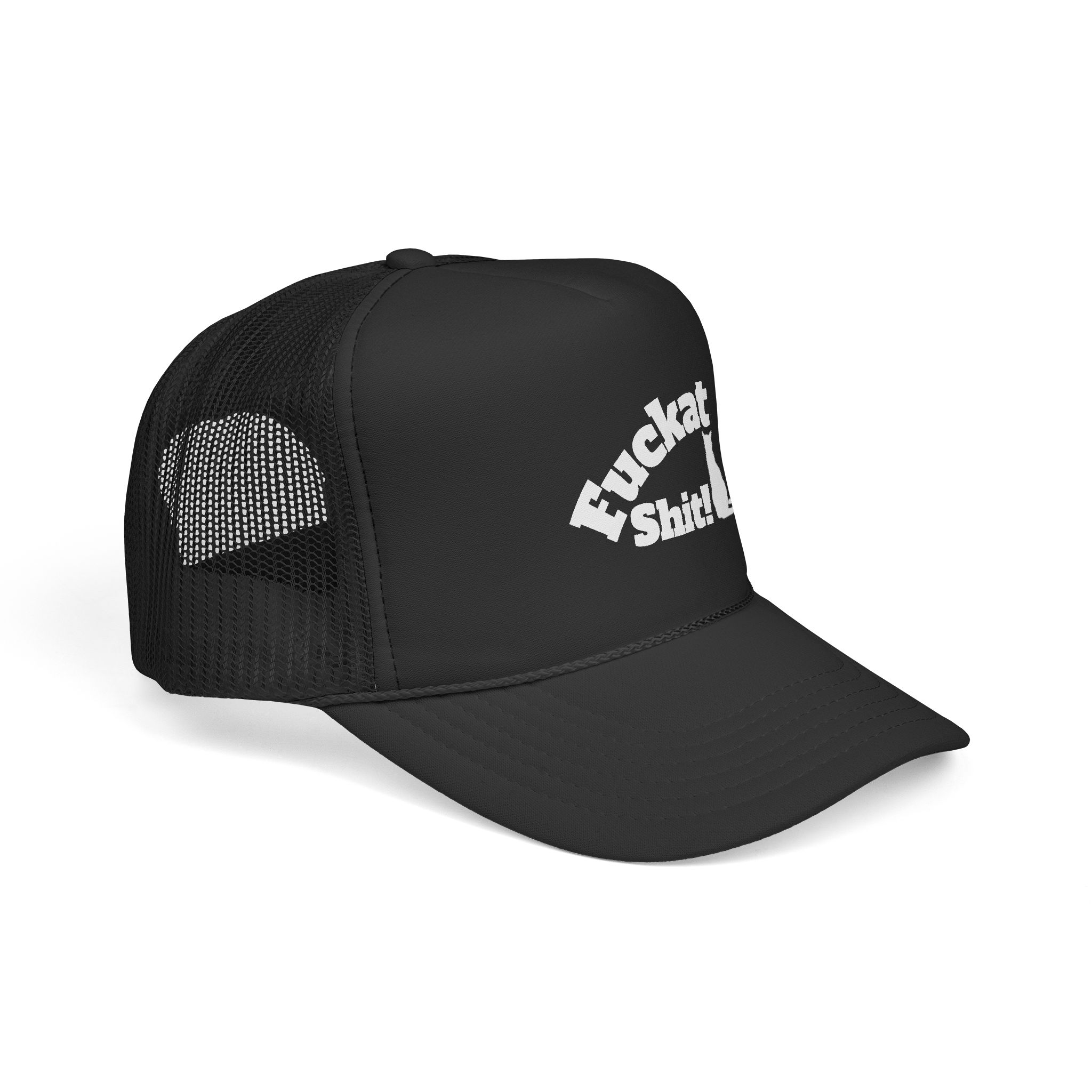 Fuckat Shit! Trucker Cap (with cat) | Mesh Snapback Hat - Image 6