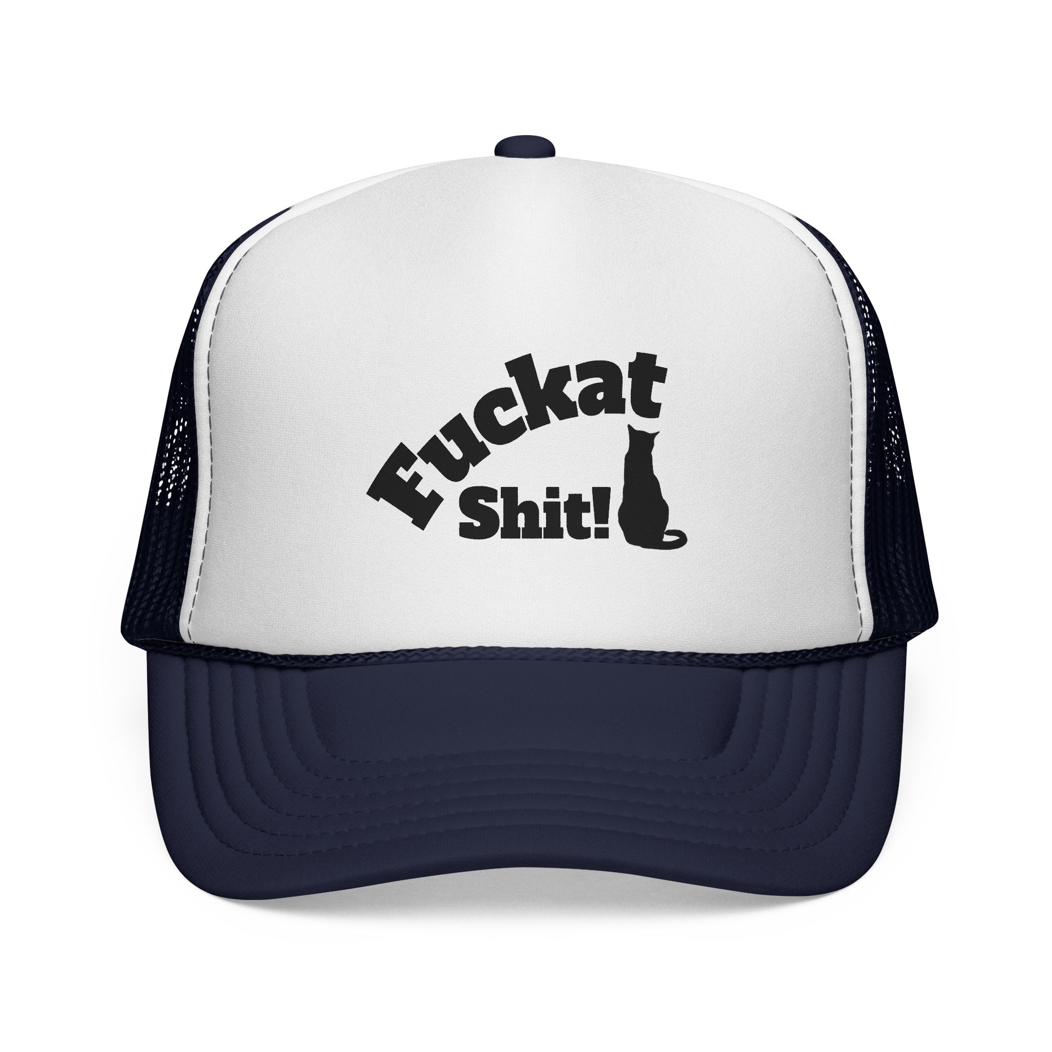 Fuckat Shit! Trucker Cap (with cat) | Mesh Snapback Hat - Image 29