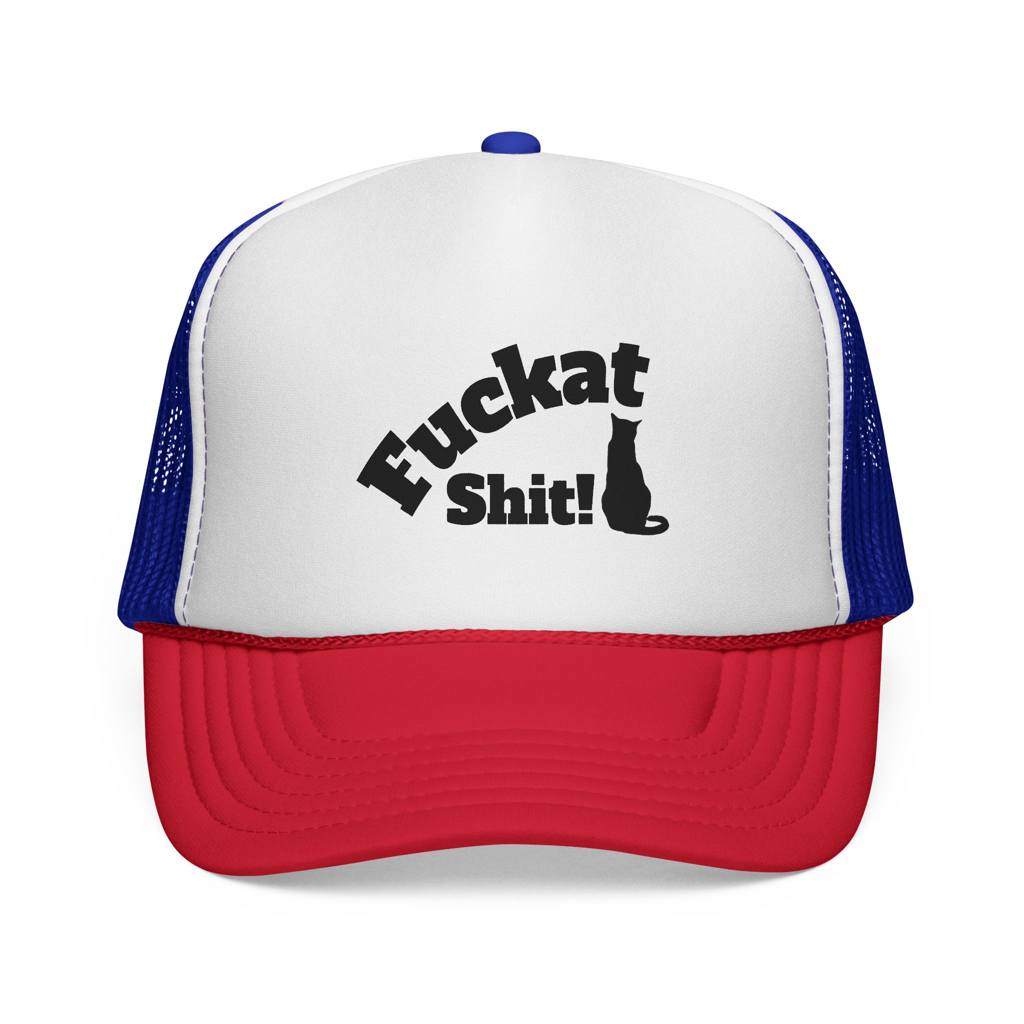 Fuckat Shit! Trucker Cap (with cat) | Mesh Snapback Hat - Image 45