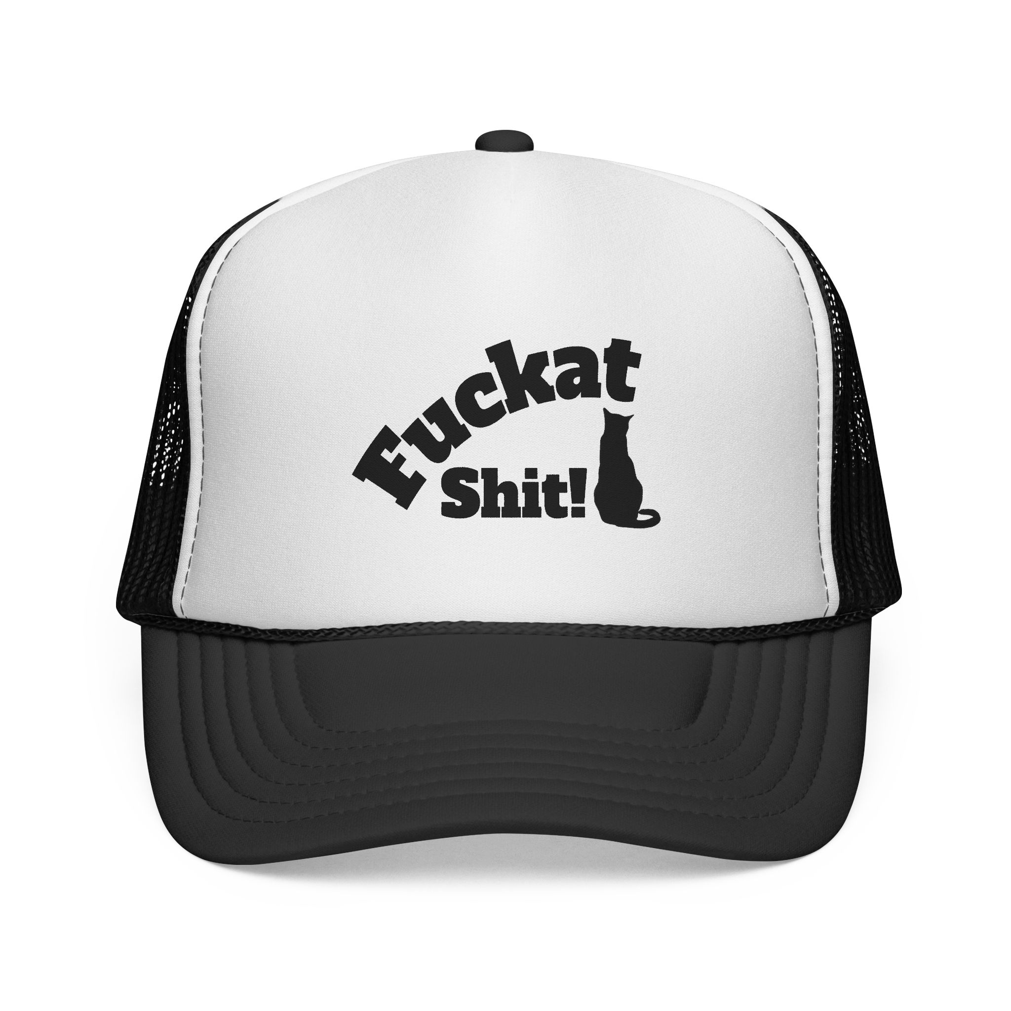 Fuckat Shit! Trucker Cap (with cat) | Mesh Snapback Hat - Image 33