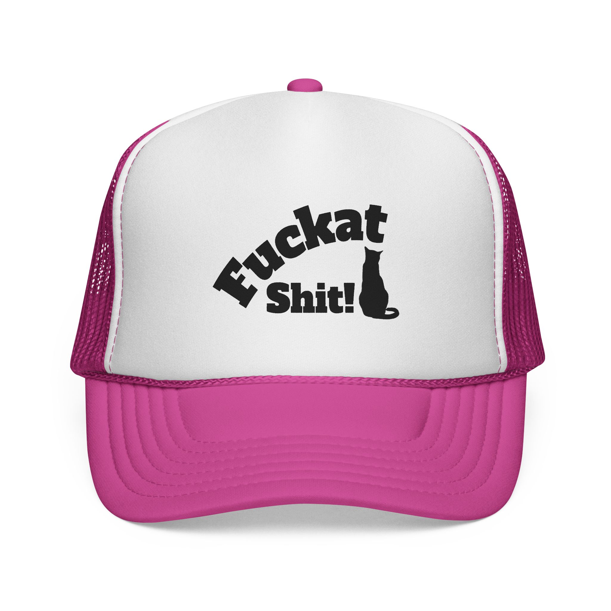 Fuckat Shit! Trucker Cap (with cat) | Mesh Snapback Hat - Image 37