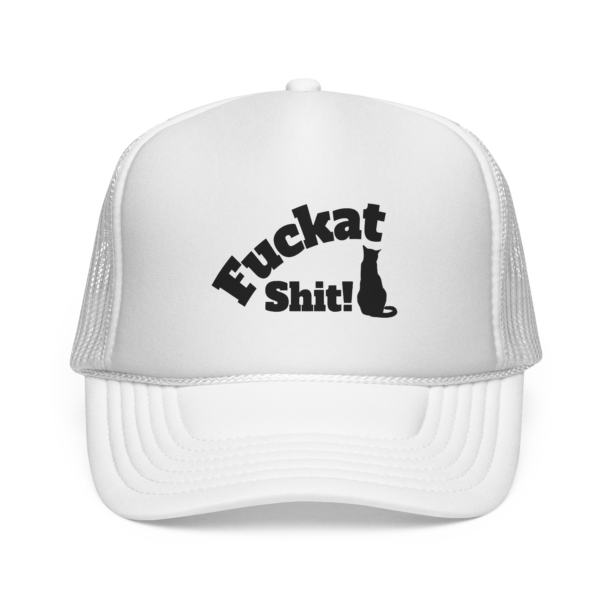 Fuckat Shit! Trucker Cap (with cat) | Mesh Snapback Hat - Image 49