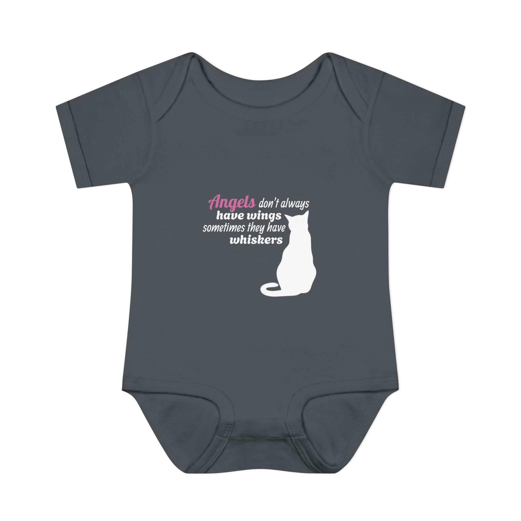 Angels Don't Always Have Wings, Sometimes they have Whiskers! Infant Baby Rib Bodysuit - Image 9