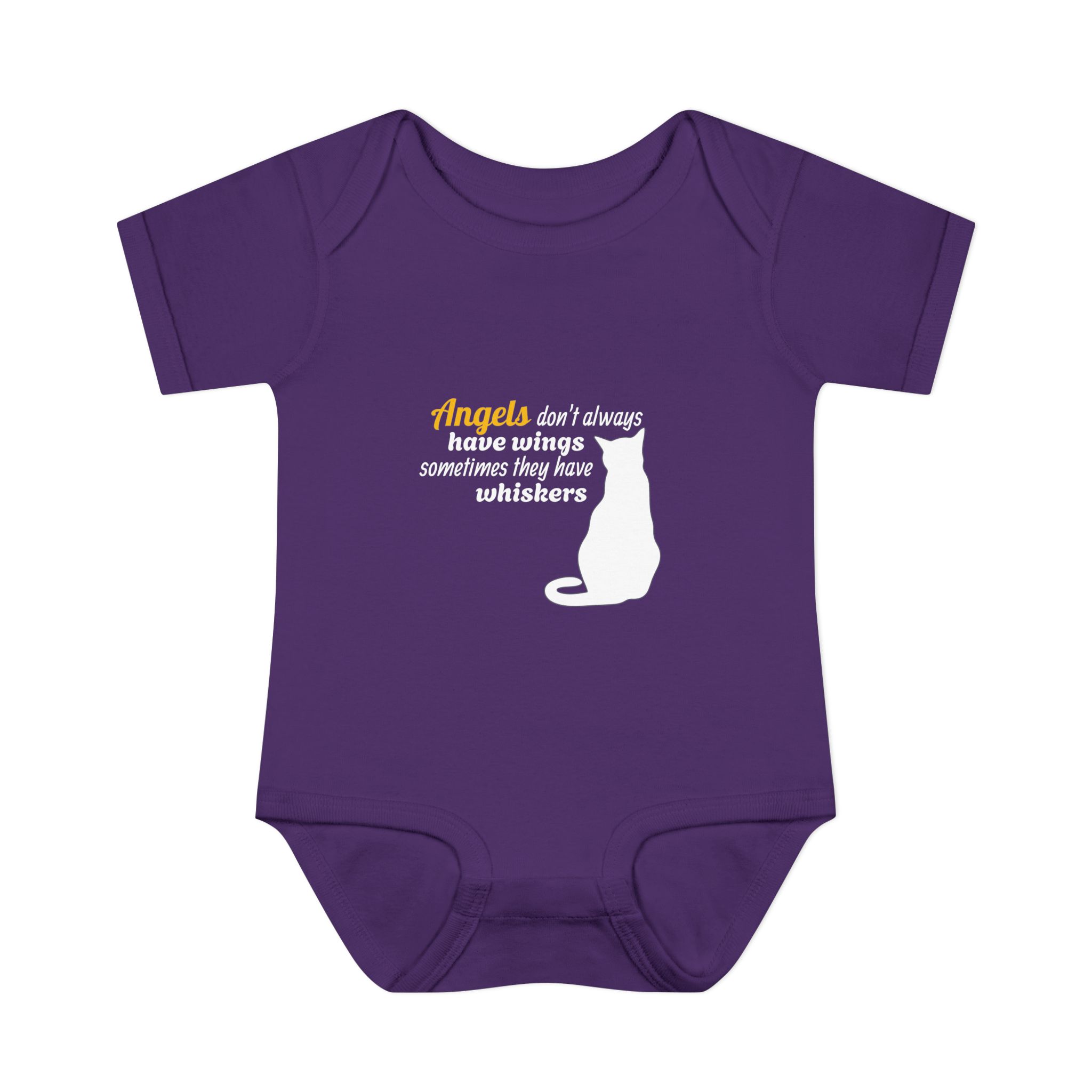 Angels Don't Always Have Wings, Sometimes they have Whiskers! Infant Baby Rib Bodysuit - Image 14