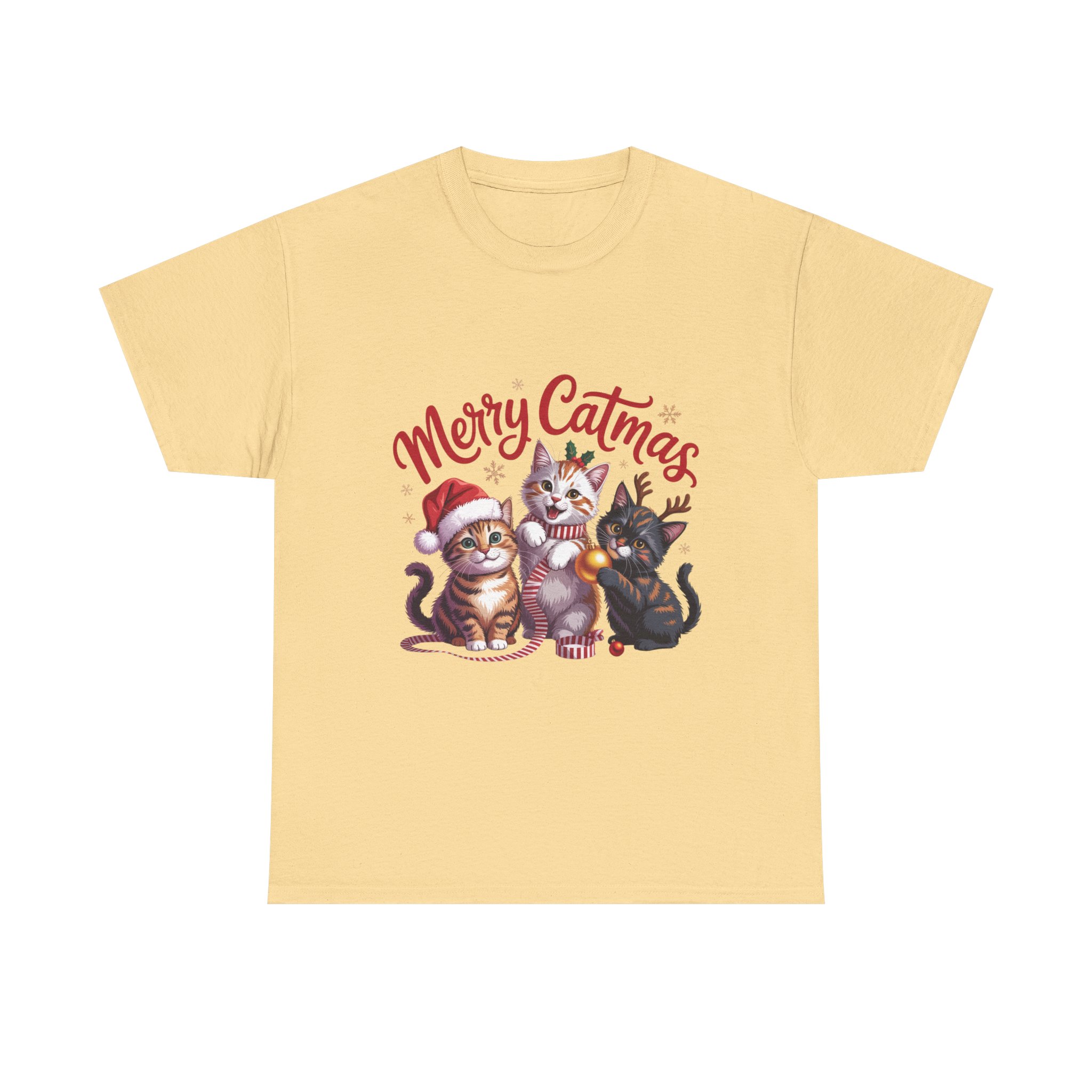 Merry Catmas! Unisex Cotton Tee - Holiday! - Image 8