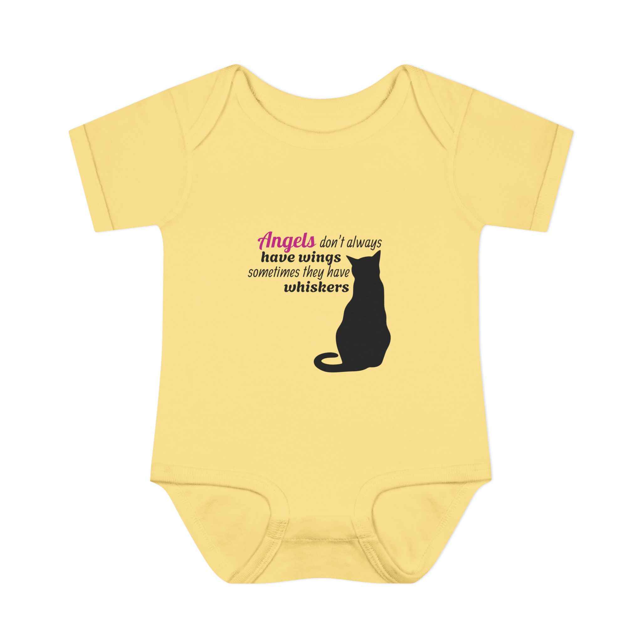 Angels Don't Always Have Wings, Sometimes they have Whiskers! Infant Baby Rib Bodysuit - Image 5