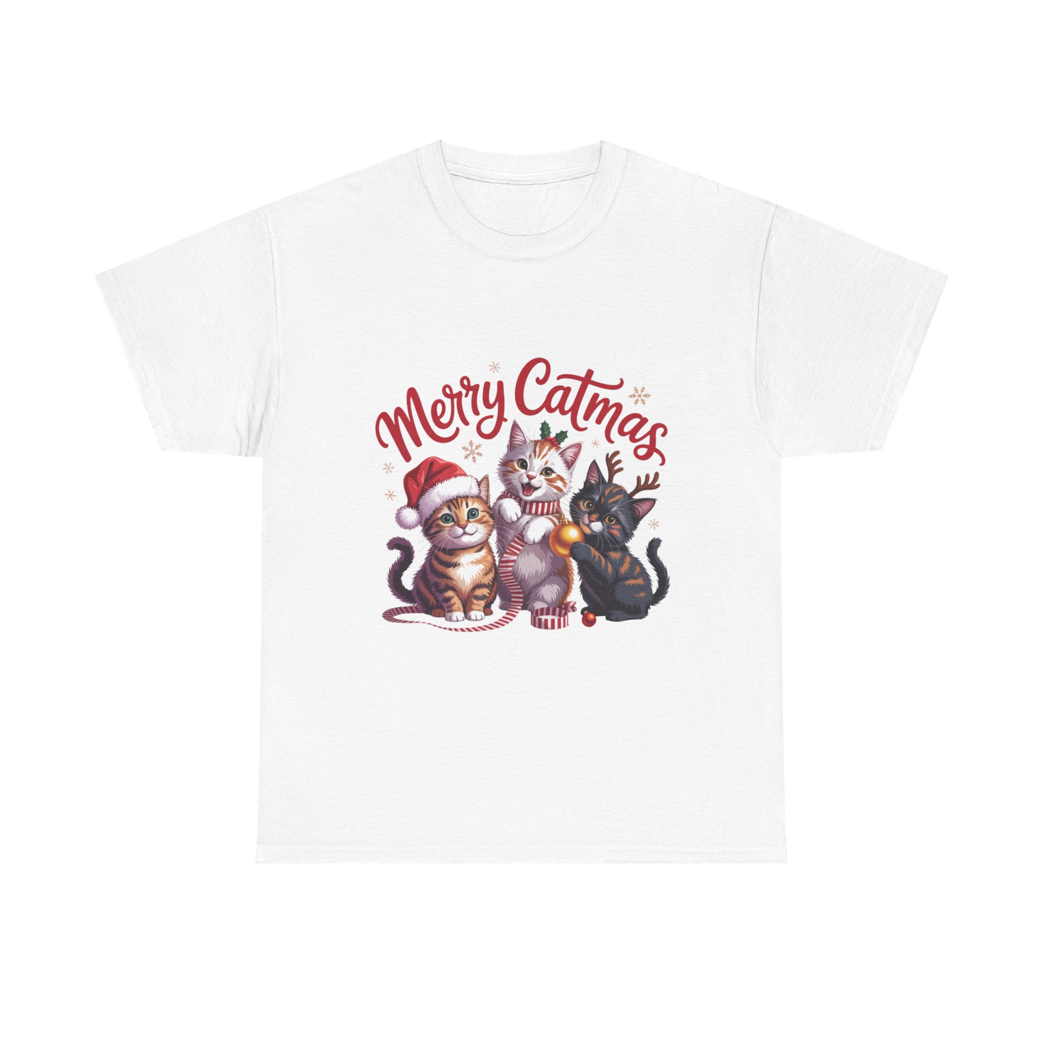 Merry Catmas! Unisex Cotton Tee - Holiday! - Image 4