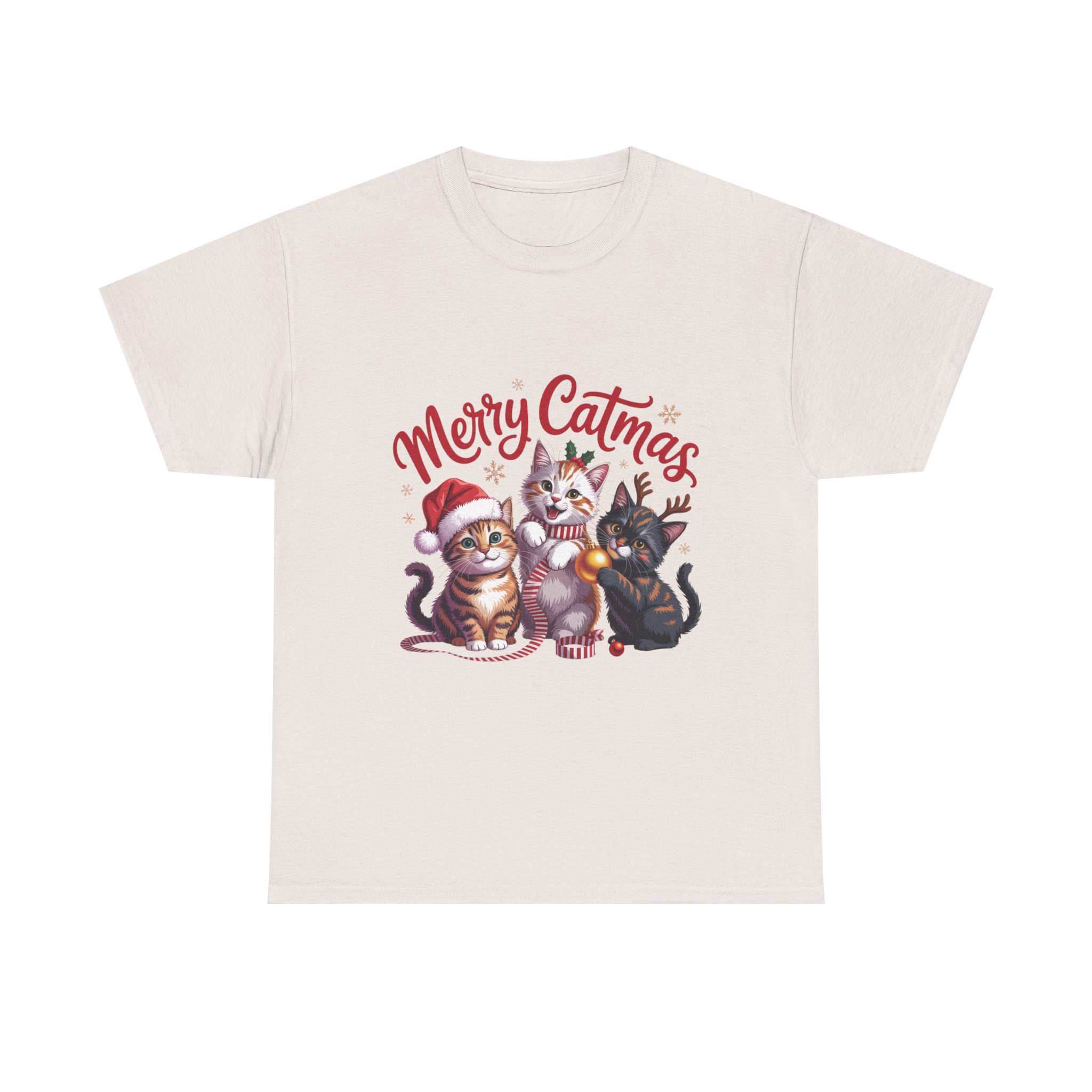 Merry Catmas! Unisex Cotton Tee - Holiday! - Image 7