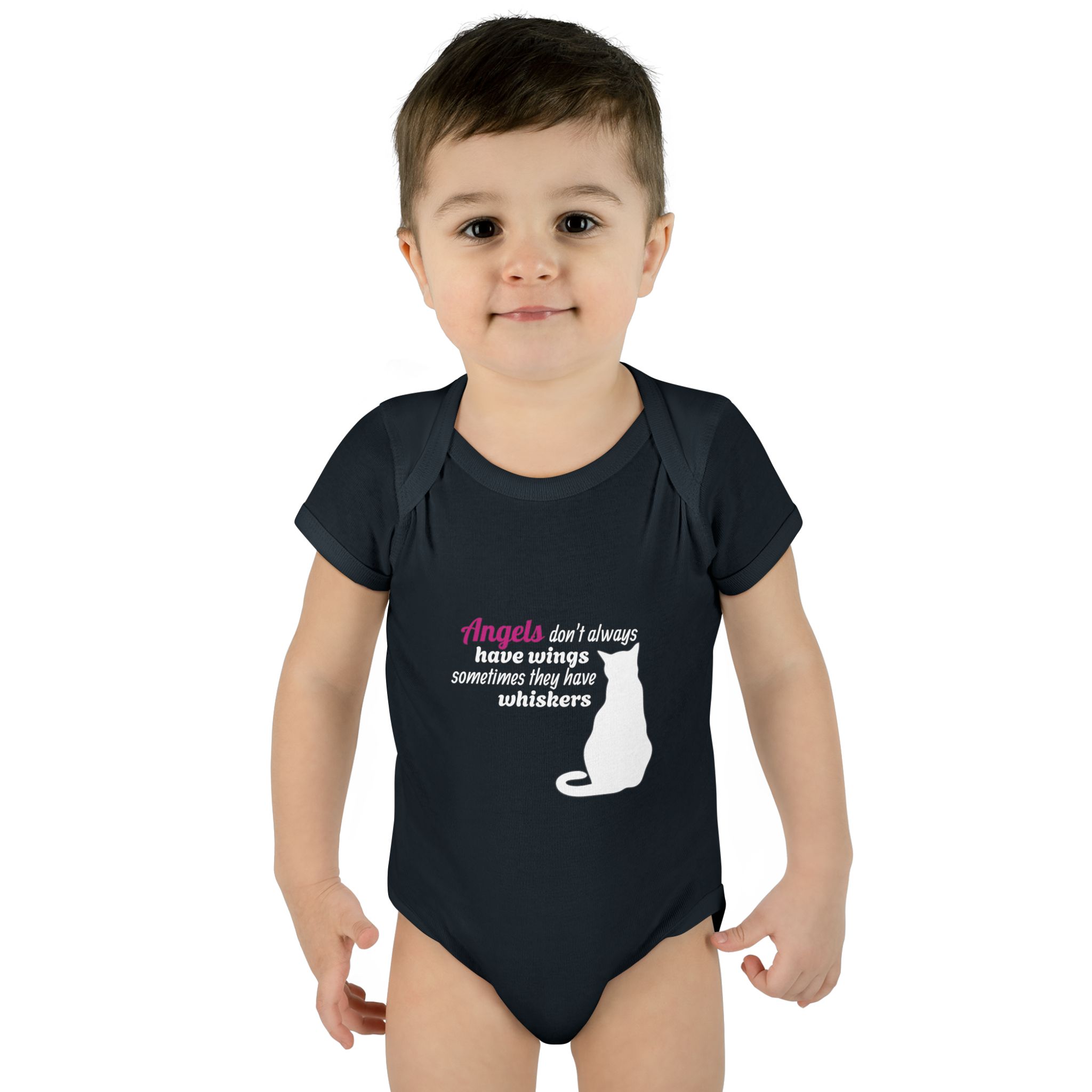 Angels Don't Always Have Wings, Sometimes they have Whiskers! Infant Baby Rib Bodysuit - Image 12