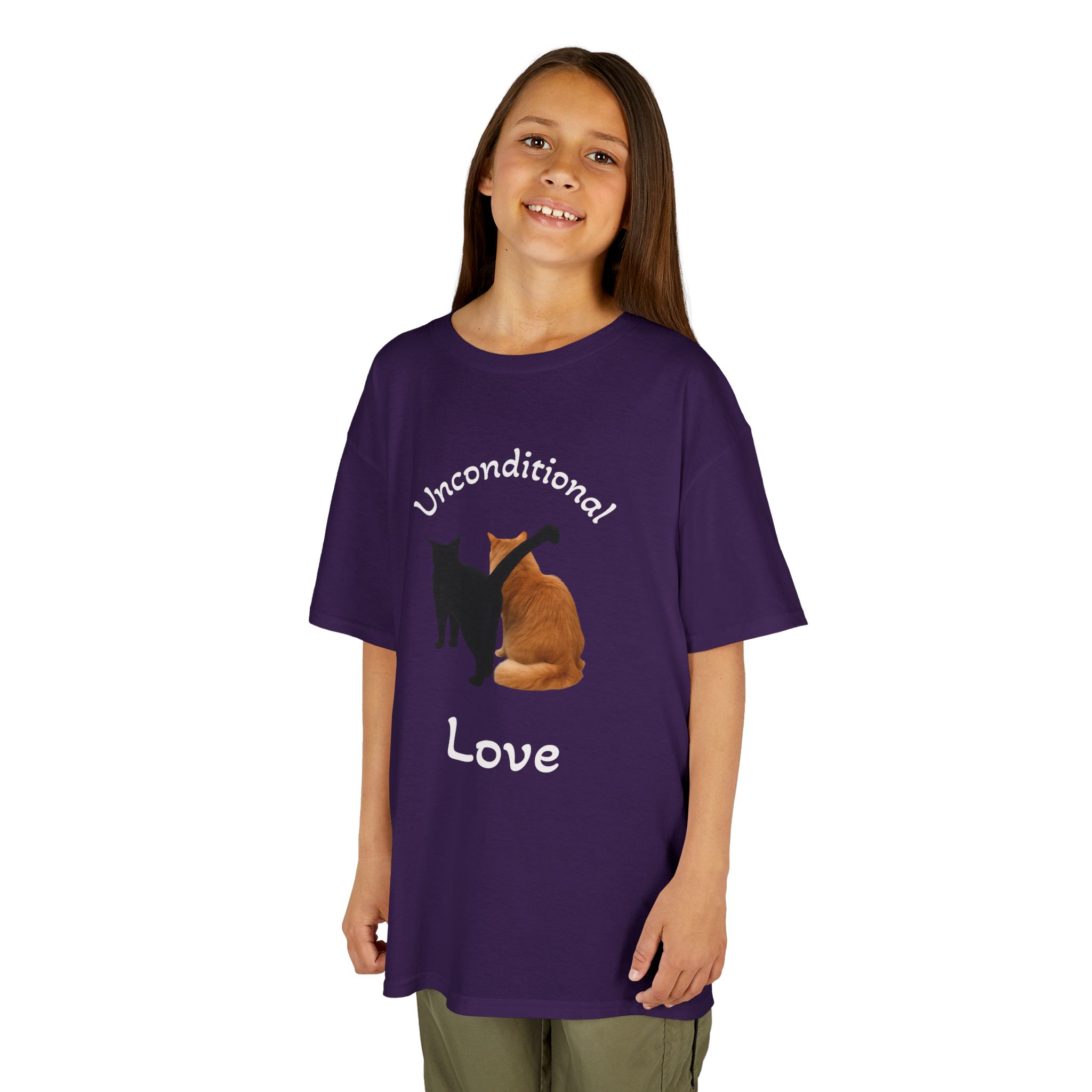 Kids Tee — "Unconditional Love" Cats Illustration