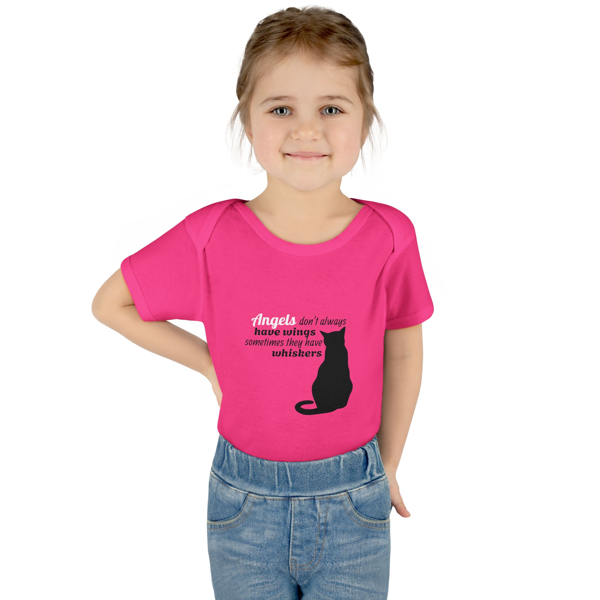 Angels Don't Always Have Wings, Sometimes they have Whiskers! Infant Baby Rib Bodysuit - Image 16