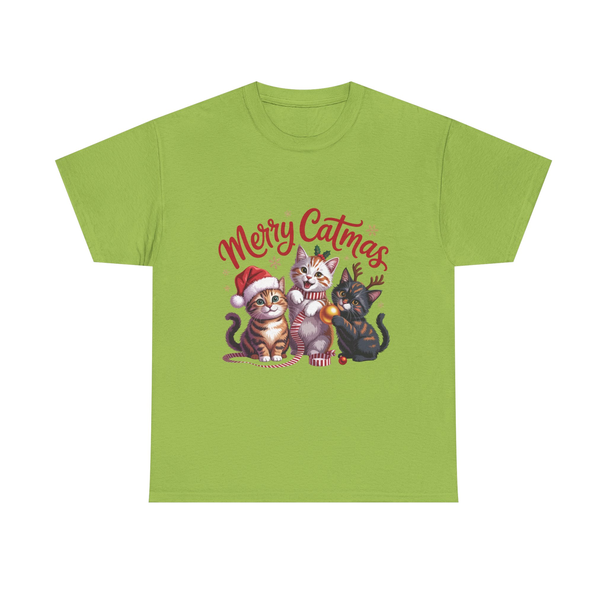 Merry Catmas! Unisex Cotton Tee - Holiday! - Image 12