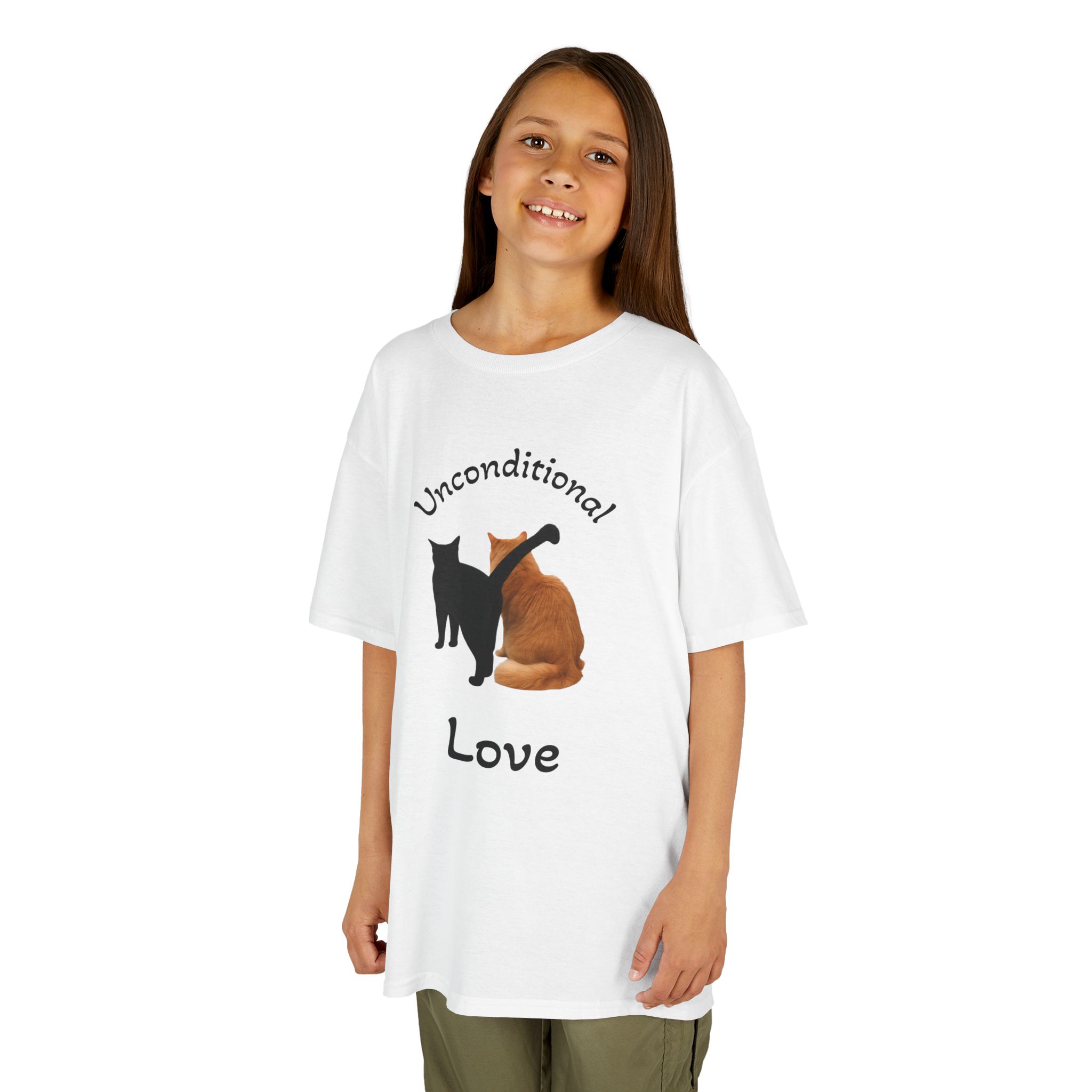 Kids Tee — "Unconditional Love" Cats Illustration - Image 4