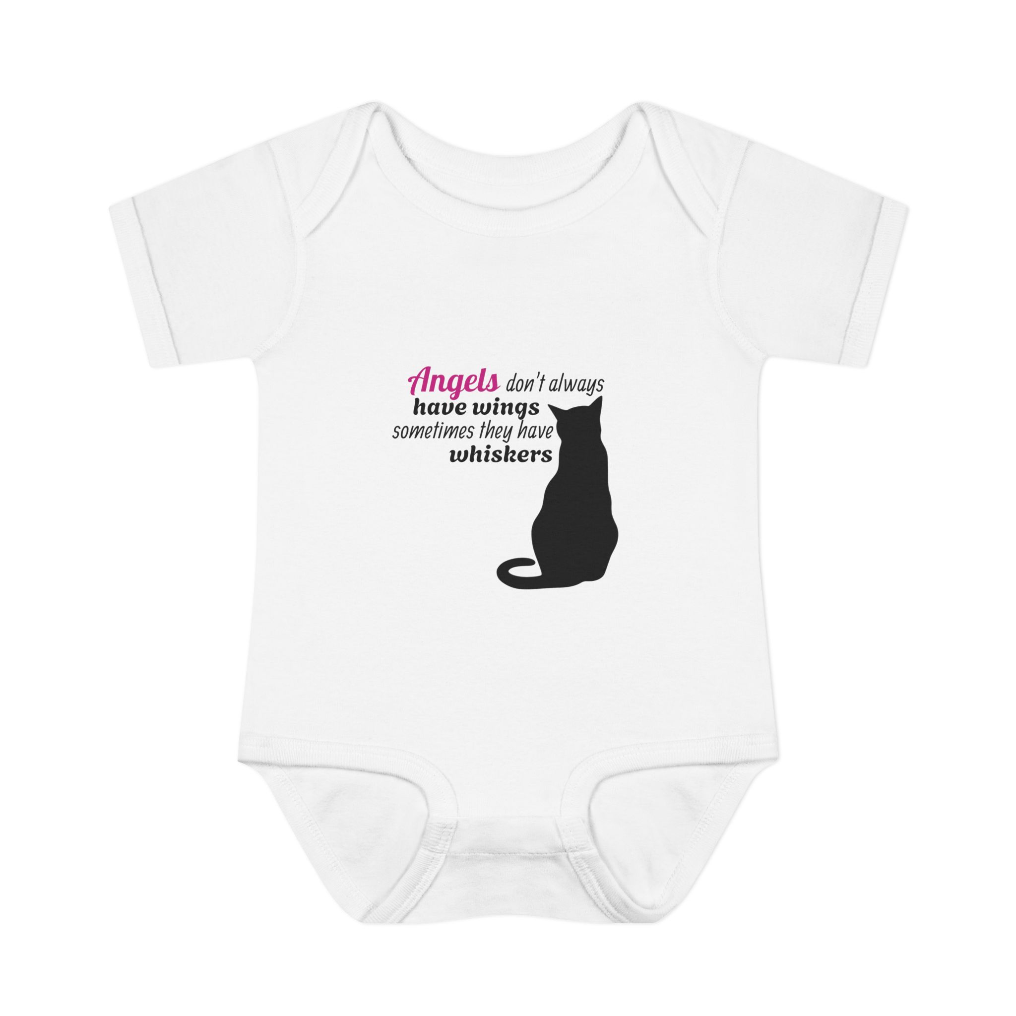 Angels Don't Always Have Wings, Sometimes they have Whiskers! Infant Baby Rib Bodysuit - Image 2