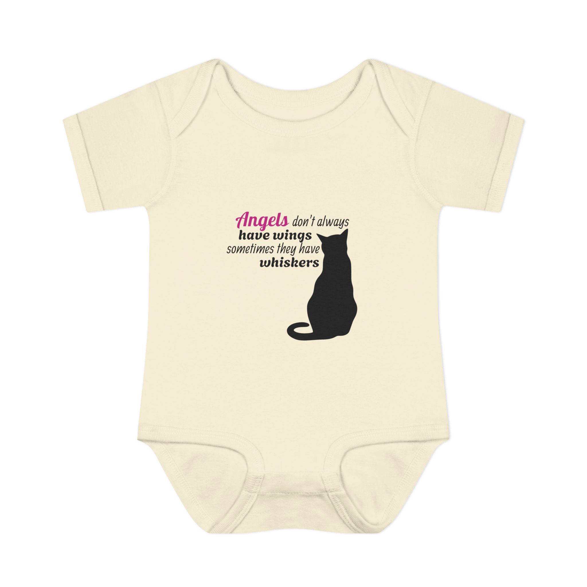 Angels Don't Always Have Wings, Sometimes they have Whiskers! Infant Baby Rib Bodysuit - Image 4