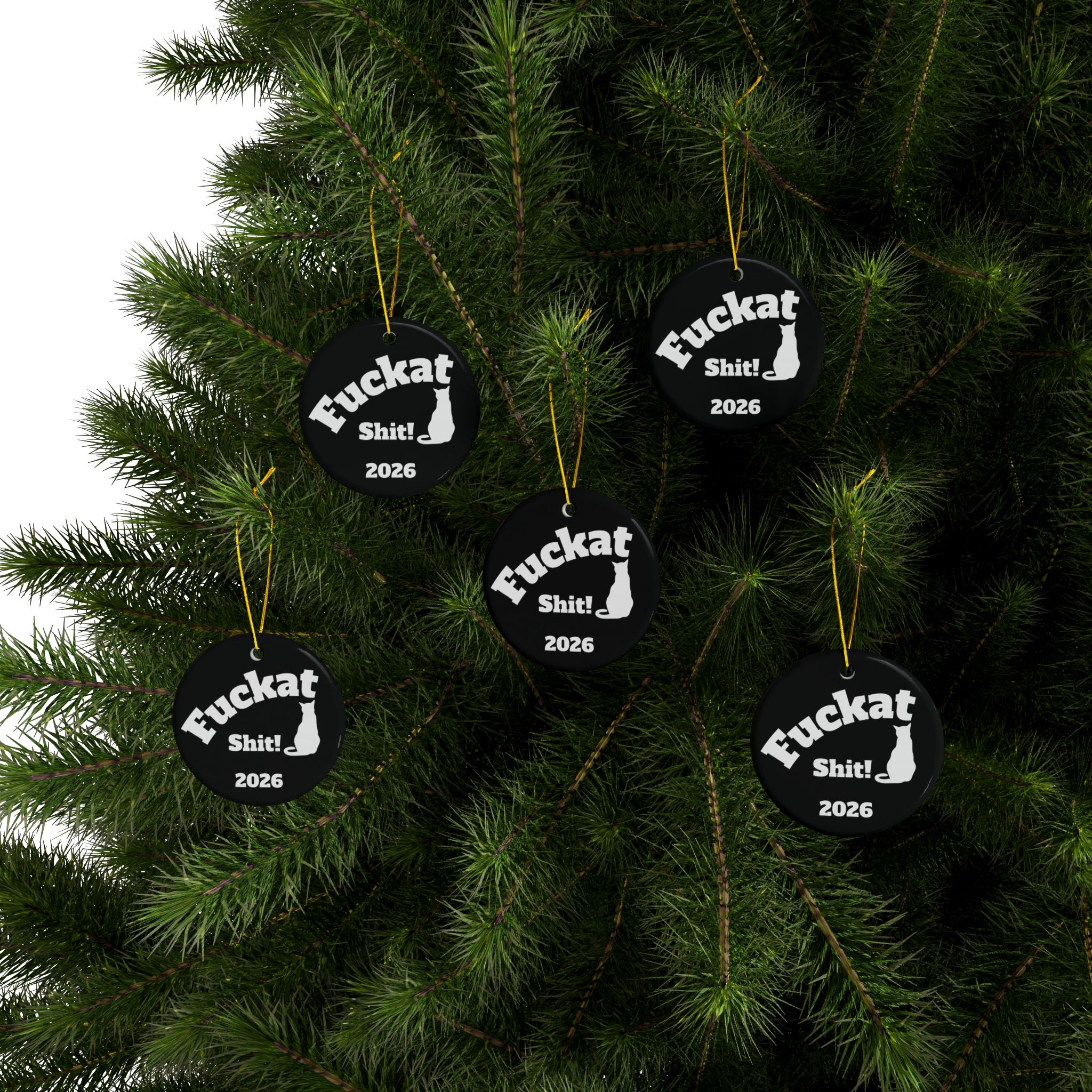 Fuckat Shit! Ornaments - Black -2-Side, (1pc, 3pcs, 5pcs, 10pcs) - Image 32