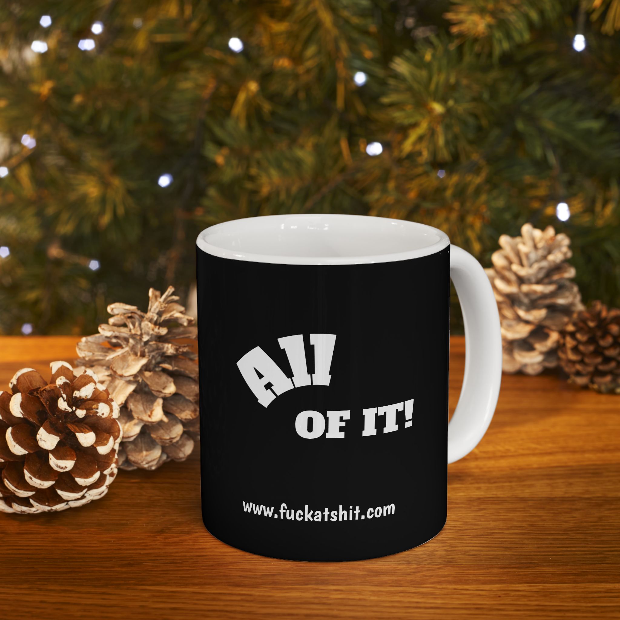 Fuckat Shit! ceramic coffee mug in Black and White. Warm-up with a nice cuppa "Fuckat Shit!" - Image 6