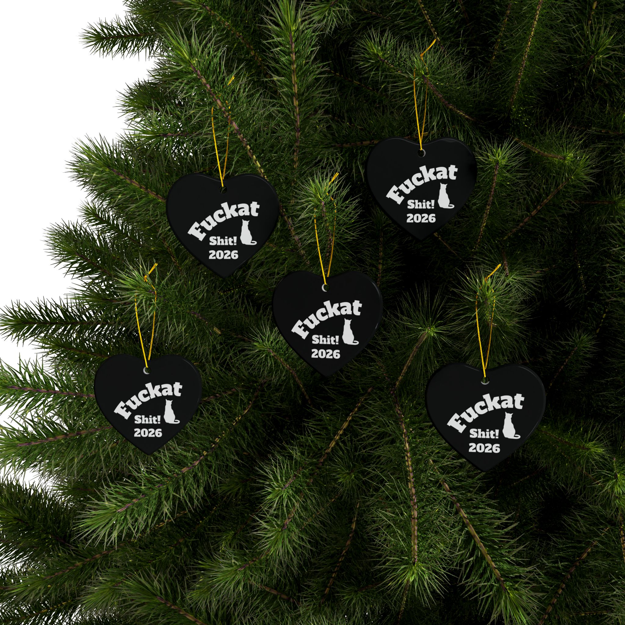 Fuckat Shit! Ornaments - Black -2-Side, (1pc, 3pcs, 5pcs, 10pcs) - Image 36