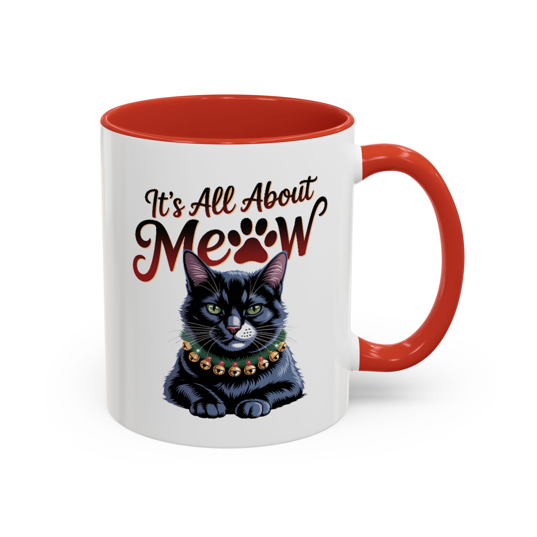 It's All About Meow Cat Coffee Mug — Cat Lover Ceramic Accent Mug (11/15 oz) - Image 2