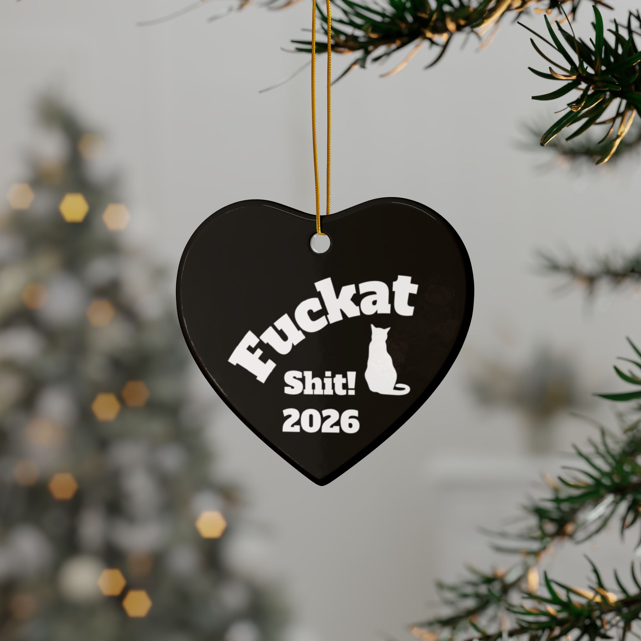 Fuckat Shit! Ornaments - Black -2-Side, (1pc, 3pcs, 5pcs, 10pcs) - Image 6