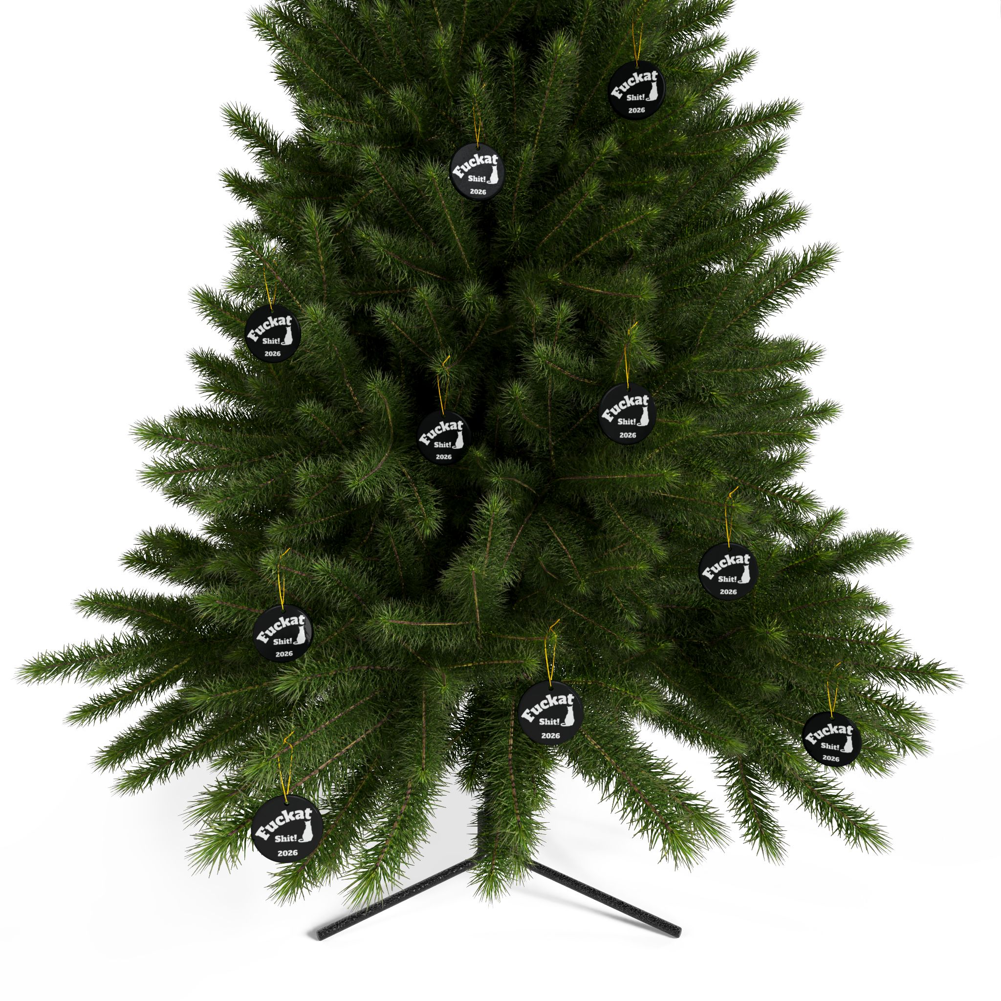 Fuckat Shit! Ornaments - Black -2-Side, (1pc, 3pcs, 5pcs, 10pcs) - Image 48