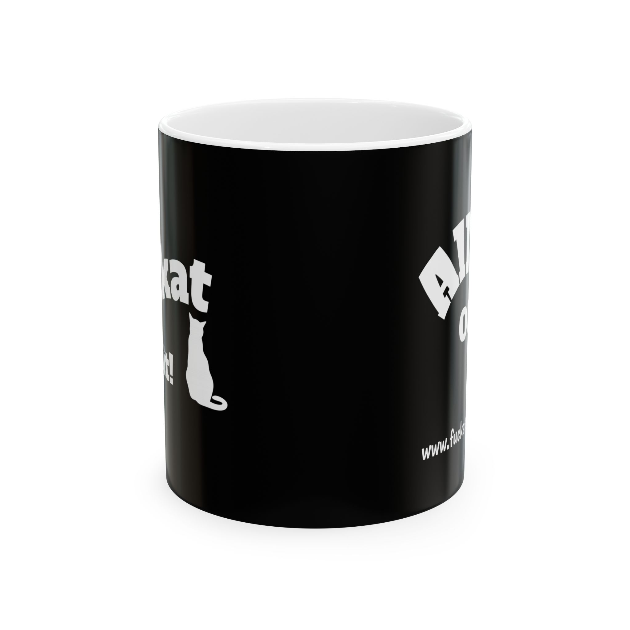 Fuckat Shit! ceramic coffee mug in Black and White. Warm-up with a nice cuppa "Fuckat Shit!" - Image 2