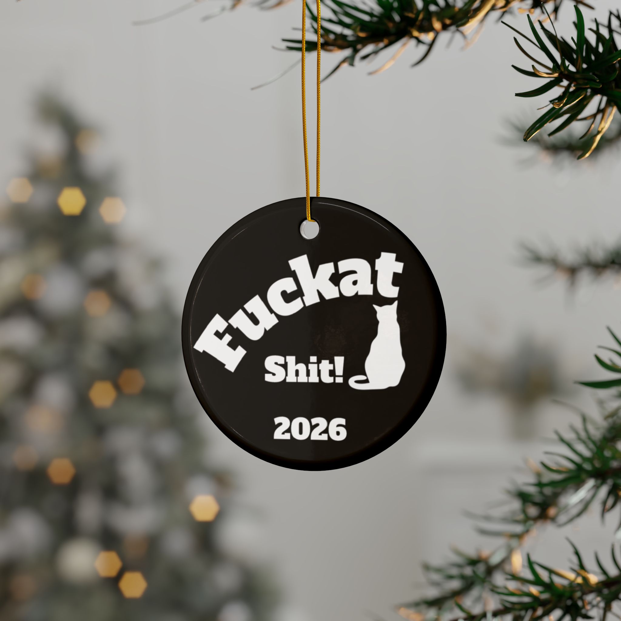 Fuckat Shit! Ornaments - Black -2-Side, (1pc, 3pcs, 5pcs, 10pcs) - Image 15