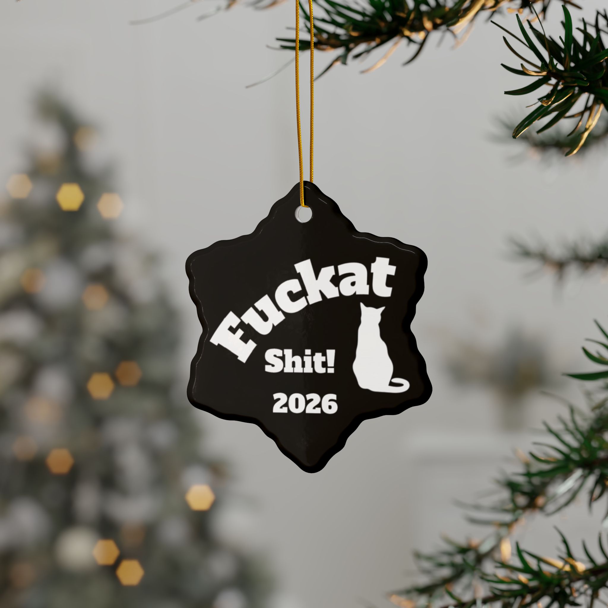 Fuckat Shit! Ornaments - Black -2-Side, (1pc, 3pcs, 5pcs, 10pcs) - Image 27