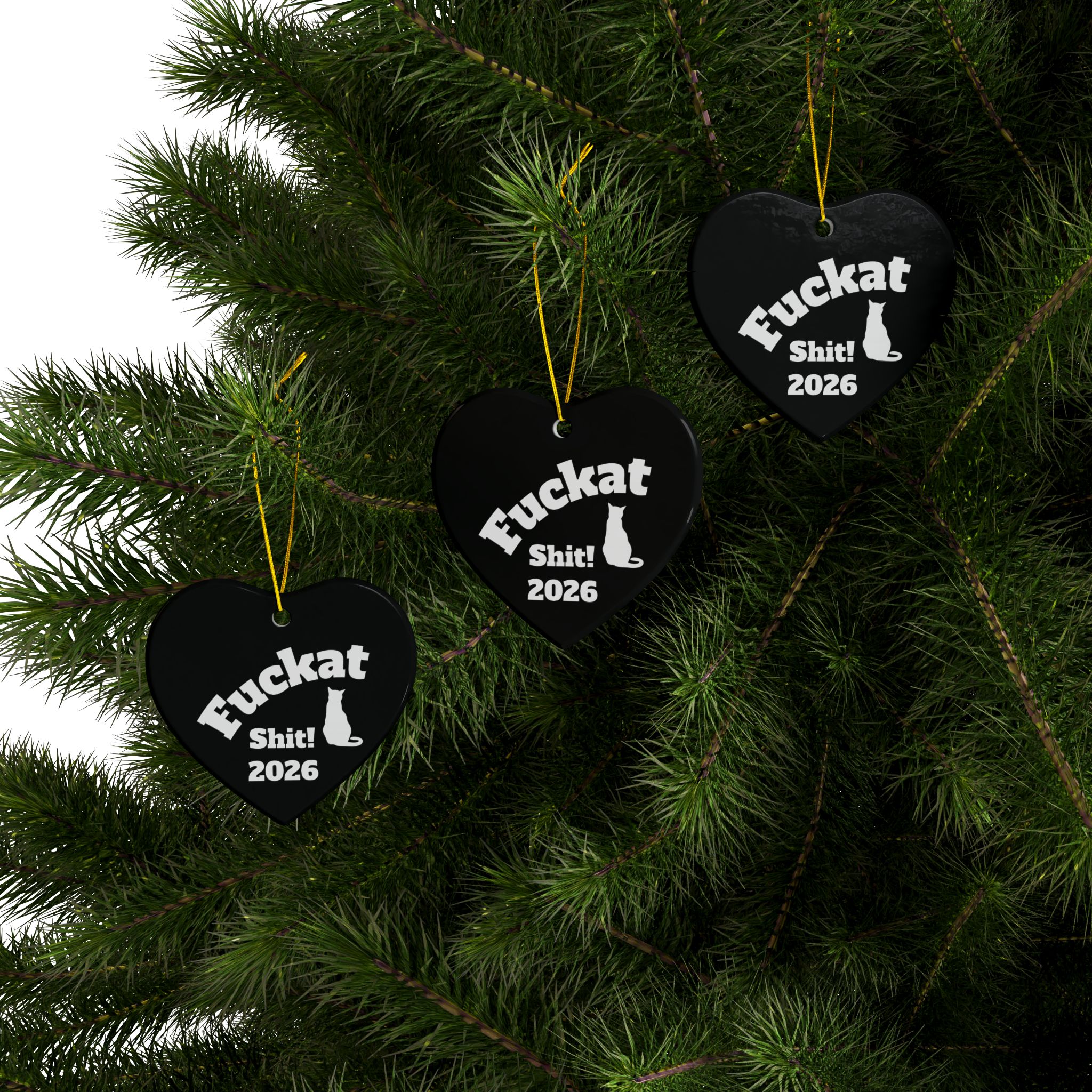 Fuckat Shit! Ornaments - Black -2-Side, (1pc, 3pcs, 5pcs, 10pcs) - Image 20