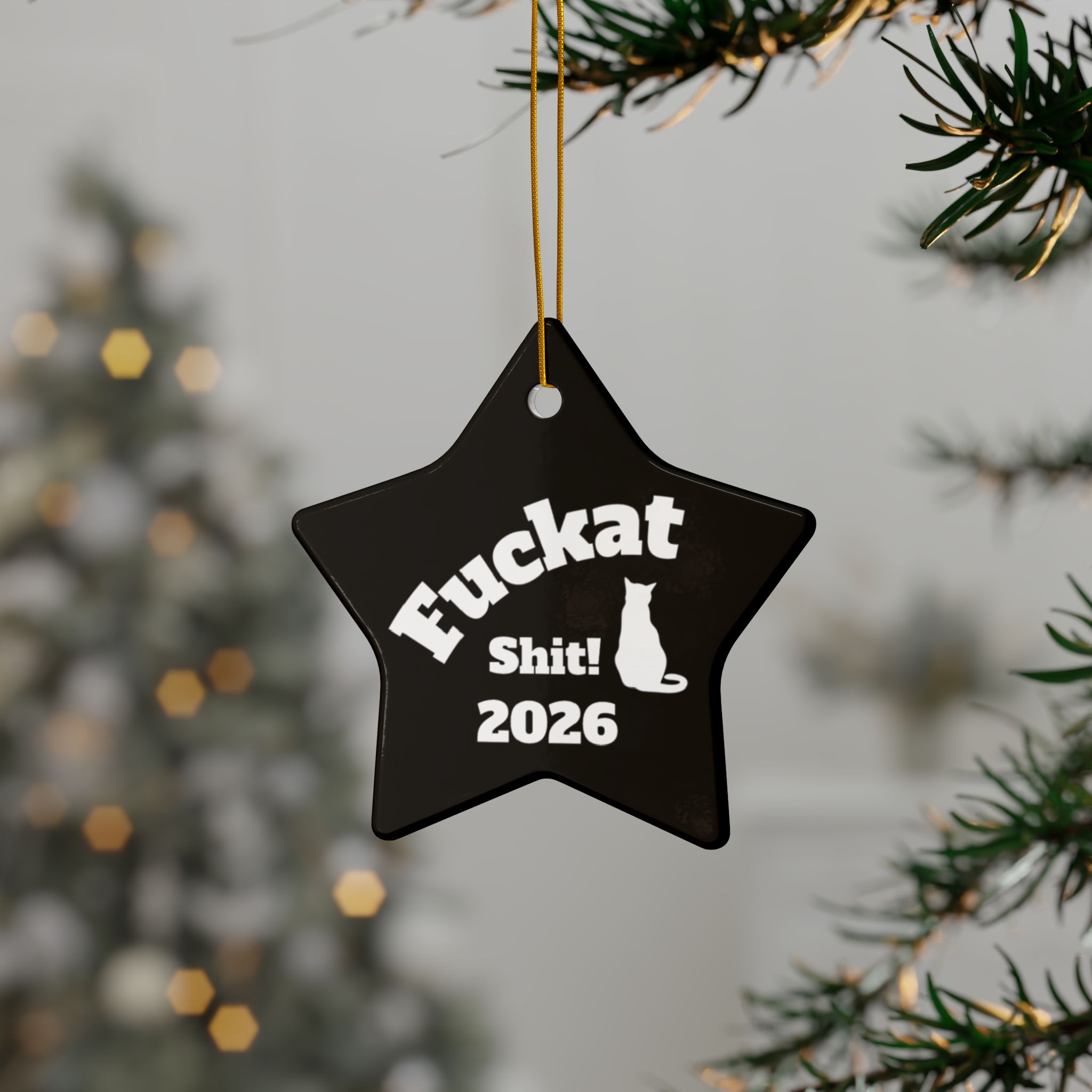 Fuckat Shit! Ornaments - Black -2-Side, (1pc, 3pcs, 5pcs, 10pcs) - Image 55